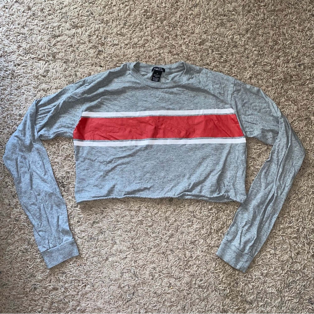 Cropped Striped Long Sleeve
